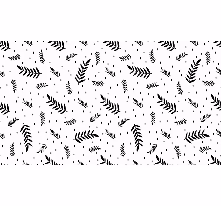 Estore de rolo branco folhas pretas e brancas - TenStickers