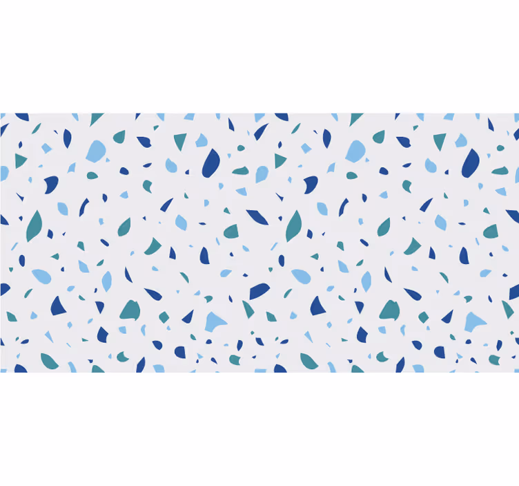Estore de rolo branco em tons de azul terrazzo - TenStickers