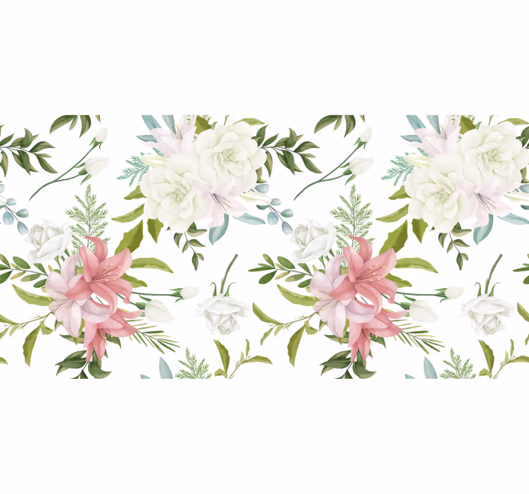 Estor de flores jardim minimalista realista - TenStickers