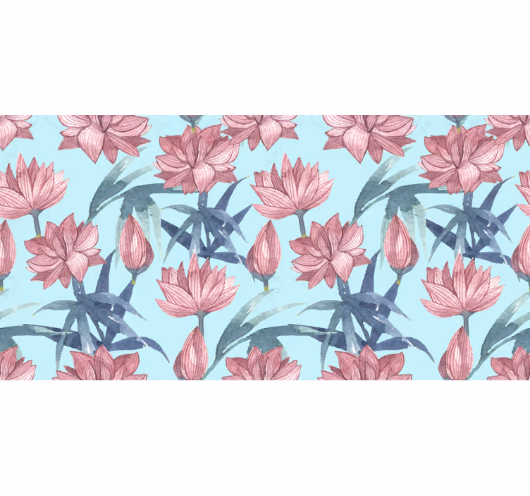Estor de flores em aquarela azul - TenStickers