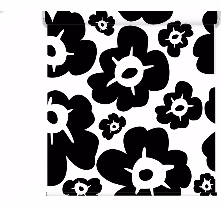 Estor de flores papoila negra - TenStickers