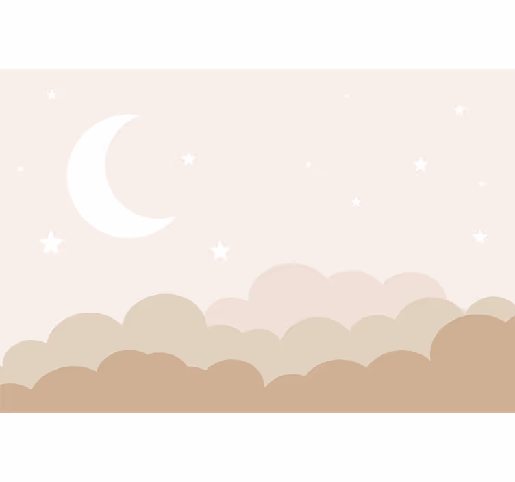 Estore de rolo quarto de bebé nuvens com estrelas - TenStickers