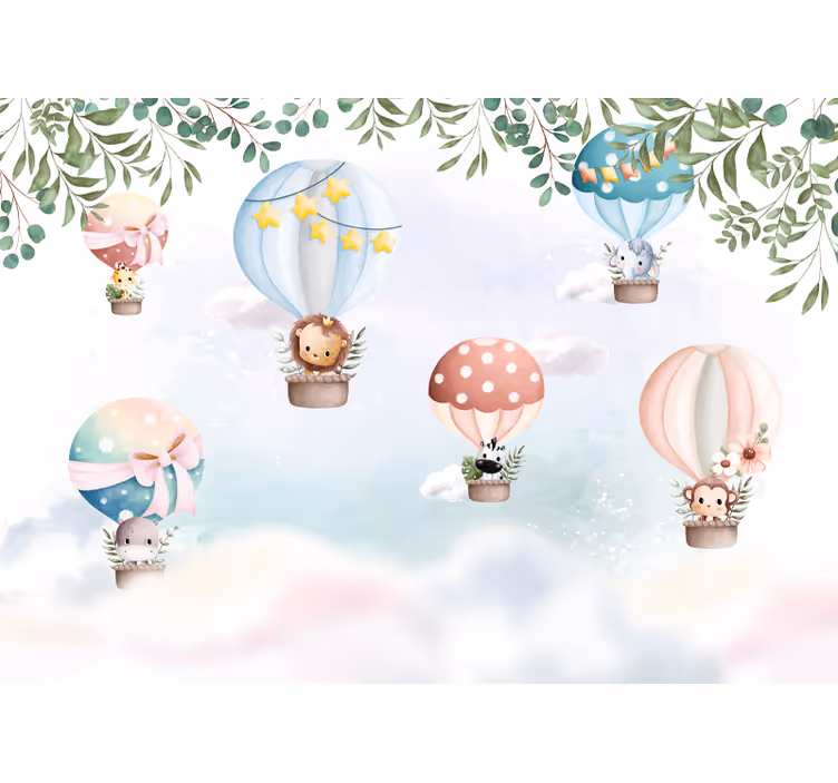 Estore de rolo quarto de bebé animais de balão - TenStickers