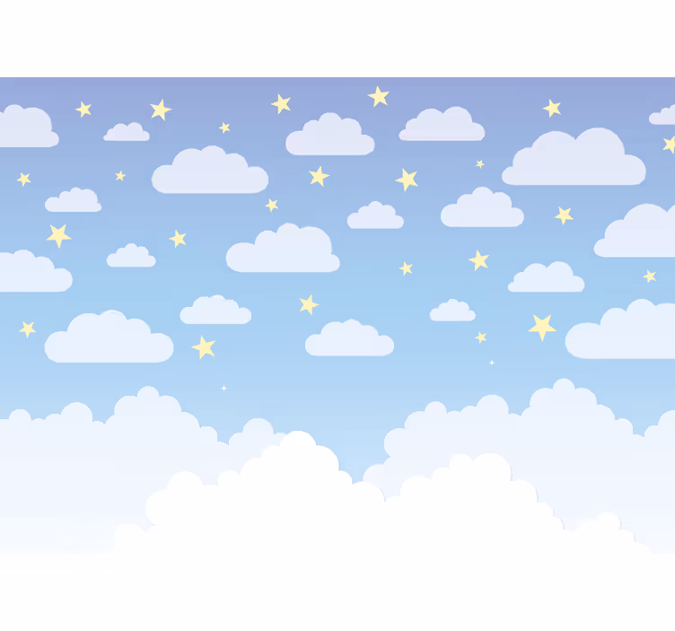 Estore de rolo quarto de bebé nuvens e estrelas - TenStickers