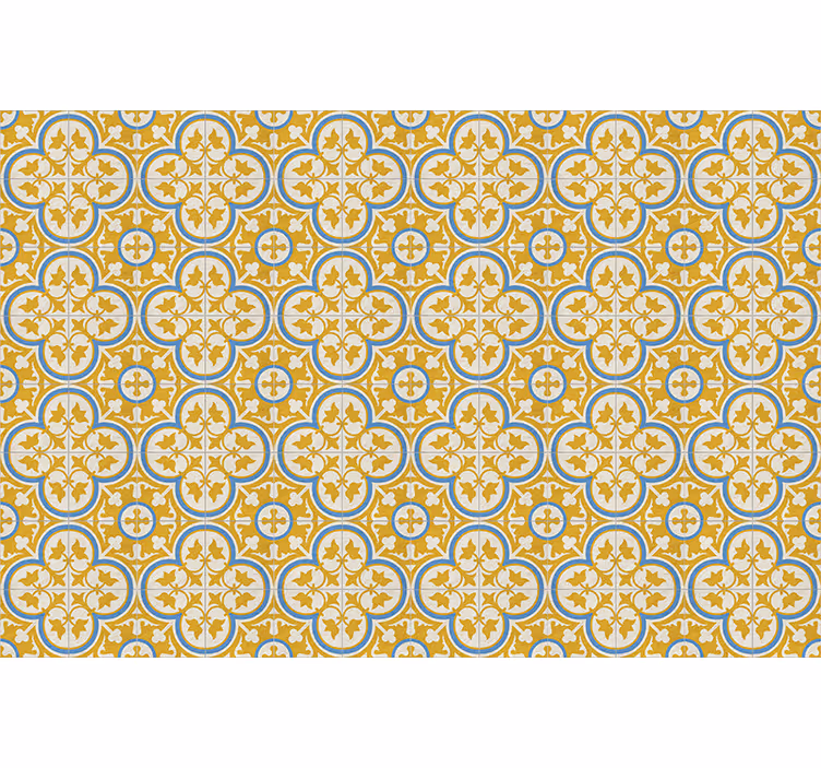 Estore de rolo vintage azulejo hidráulico amarelo - TenStickers
