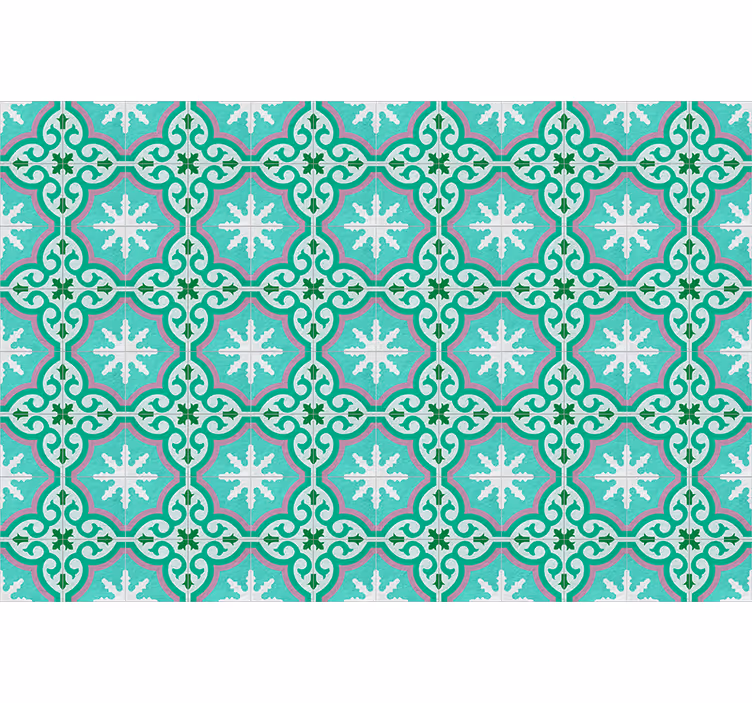 Estore de rolo vintage azulejo hidráulico verde - TenStickers