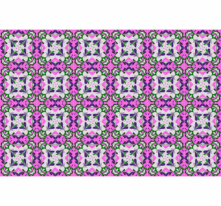 Estore de rolo vintage azulejo hidráulico rosa - TenStickers