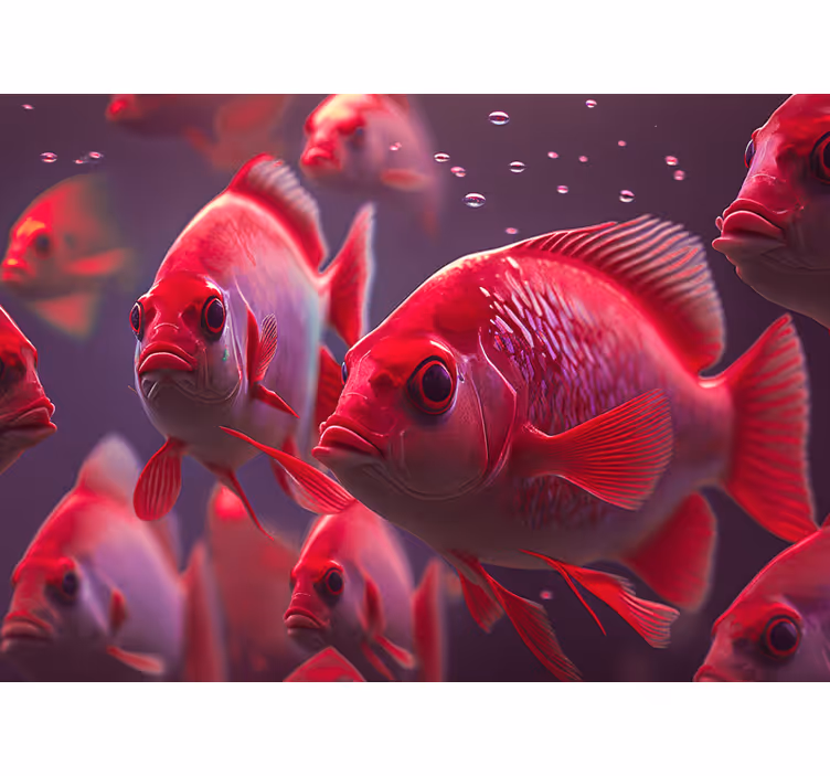 Estores de rolo de animais aquário vermelho - TenStickers
