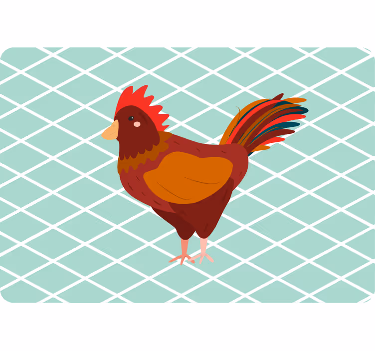 Estores de rolo de animais galo vermelho de perfil - TenStickers