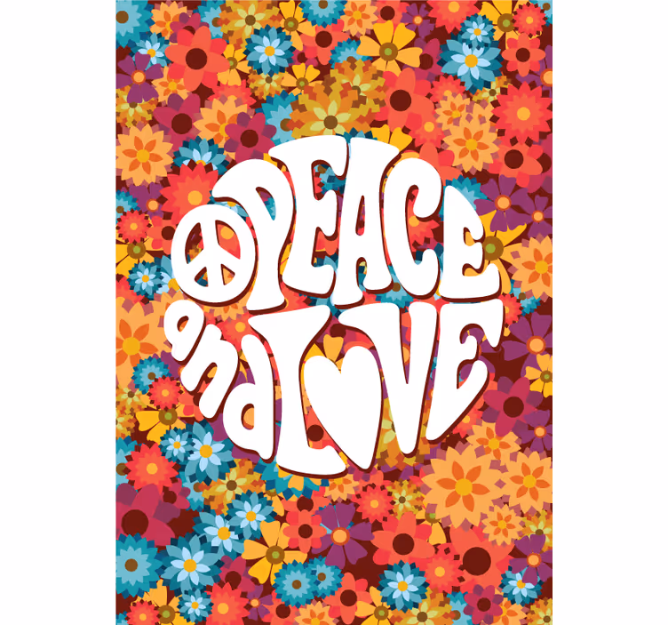 Estore de rolo com frases paz e amor - TenStickers