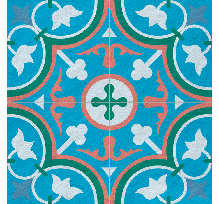 Estore de rolo vintage azulejo hidráulico azul - TenStickers