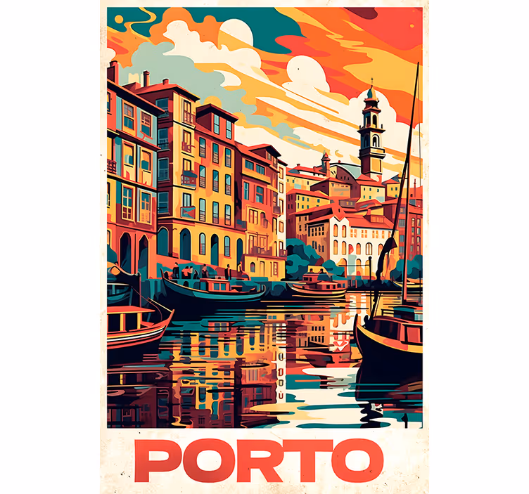 Estore de rolo vintage pôster vintage do porto - TenStickers