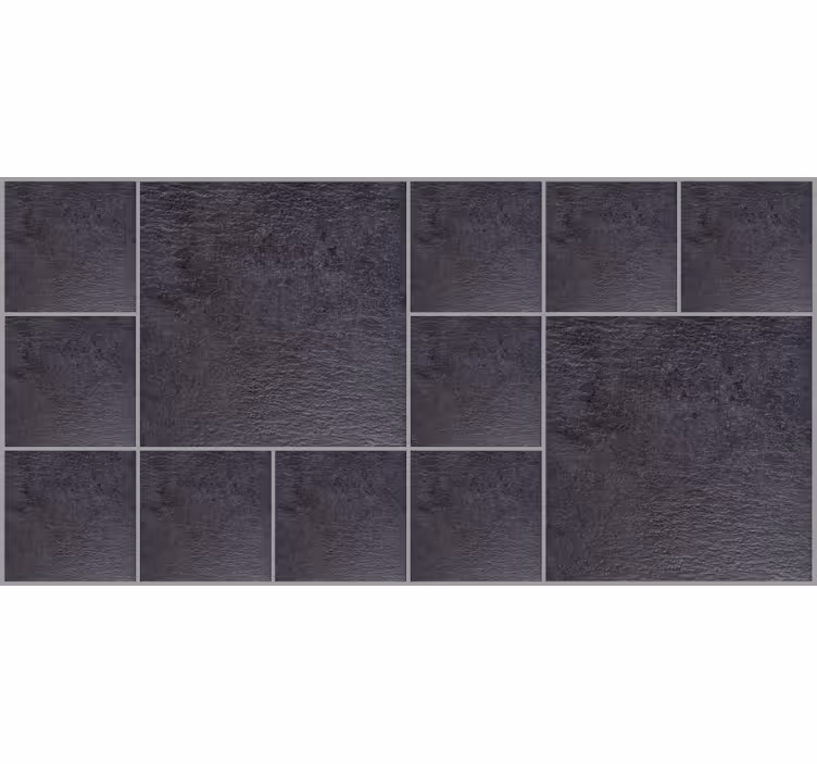 Estore de rolo preto efeito de azulejo ardósia escura - TenStickers