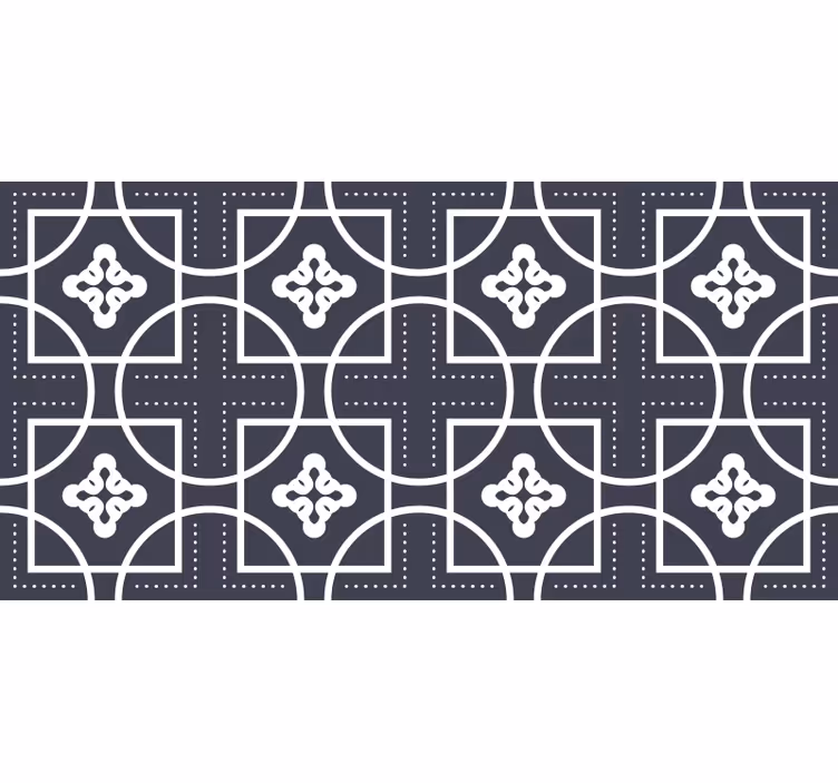 Estore de rolo preto efeito de azulejos geométricos - TenStickers