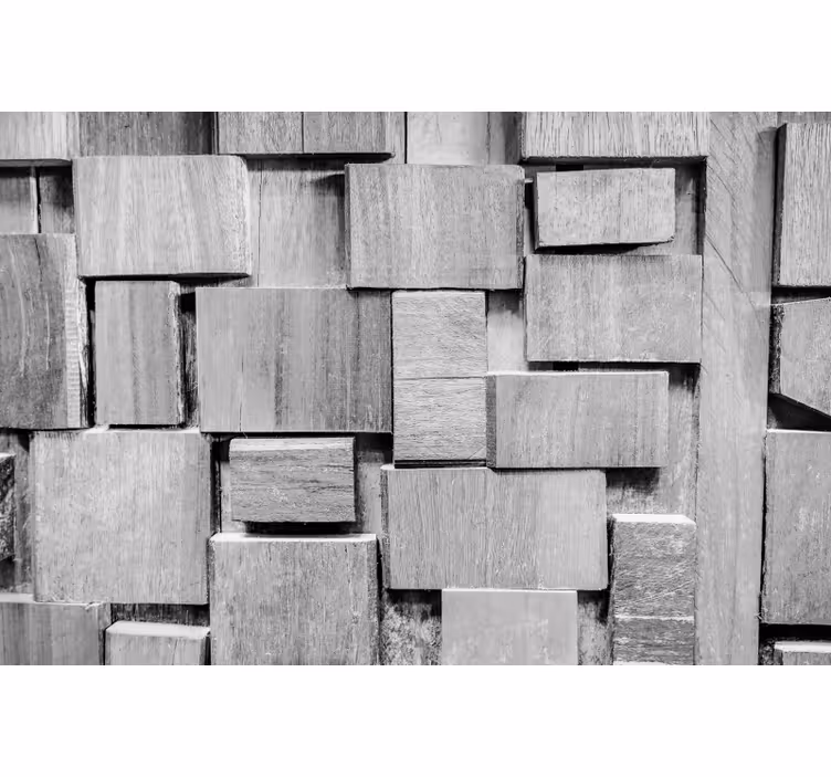 Estore de rolo cinzento textura 3d de madeira escura - TenStickers