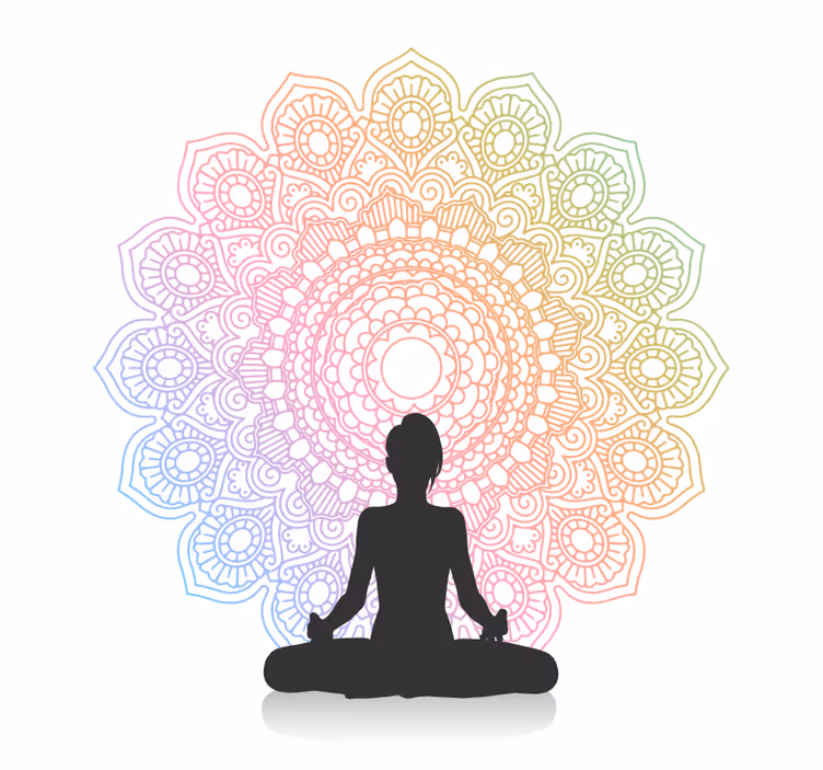 Estore de rolo casa de banho mandala de yoga arco-íris - TenStickers