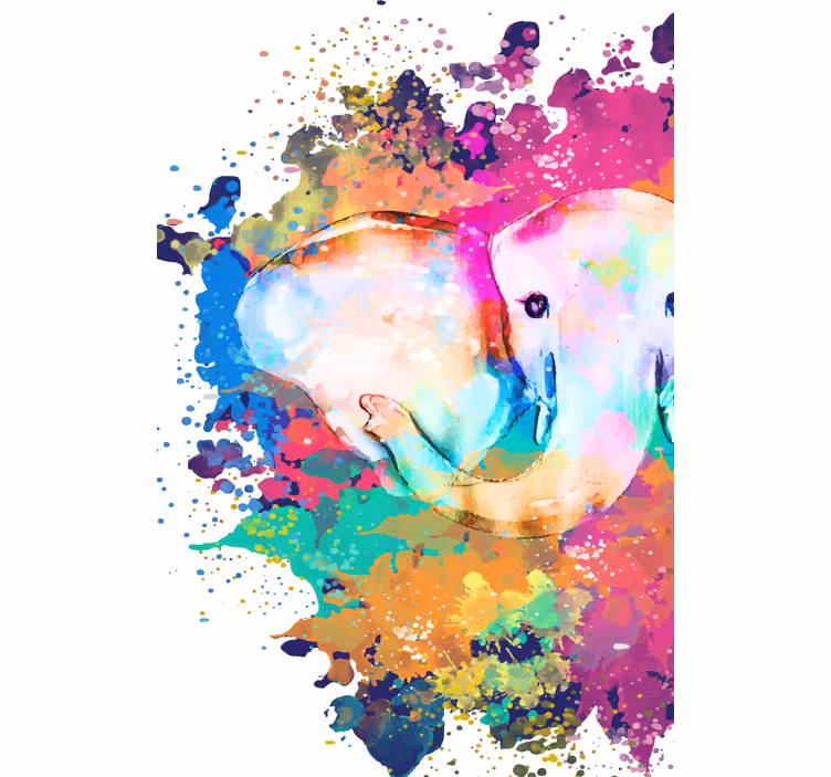 Estore de rolo casa de banho elefante colorido vivo - TenStickers