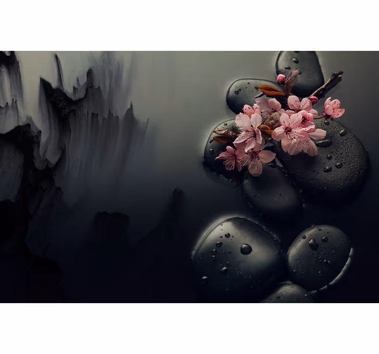 Estore de rolo casa de banho flores zen elegantes - TenStickers