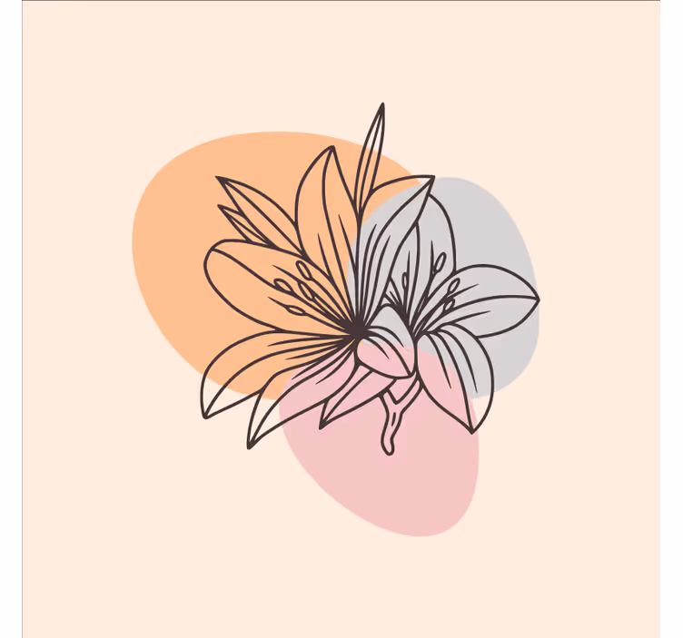 Estore de rolo empresa par de flores minimalista - TenStickers
