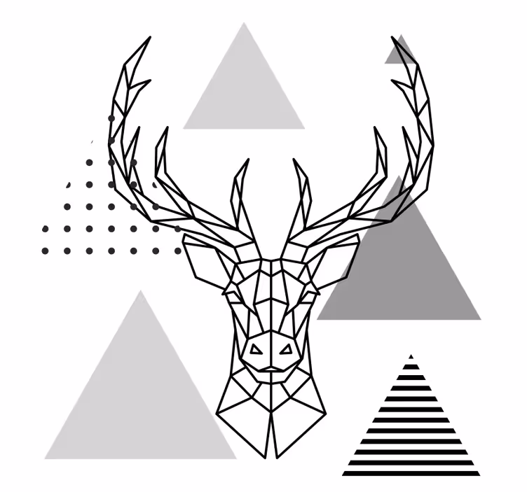 Estore de rolo empresa desenho de rena preto e branco - TenStickers