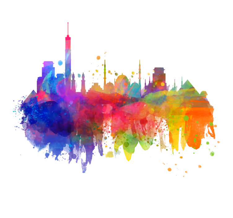 Estore de rolo empresa arranha-céus artísticos - TenStickers