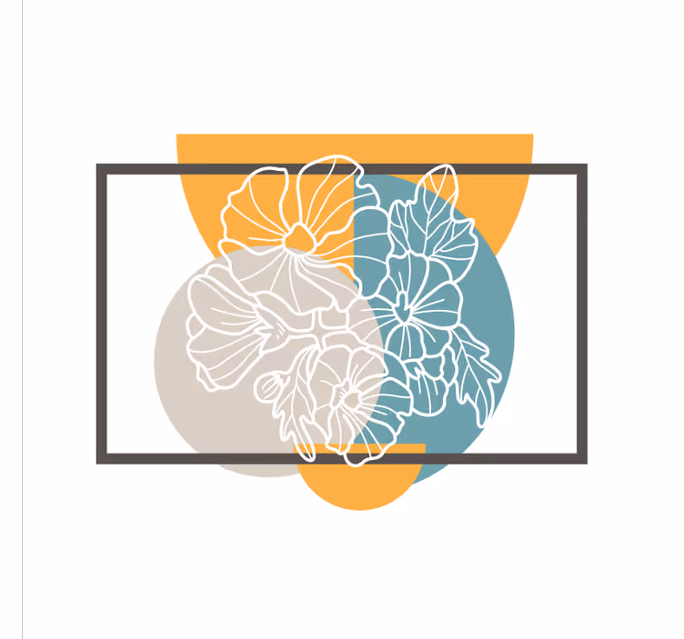 Estore de rolo empresa retângulo minimalista e flores - TenStickers
