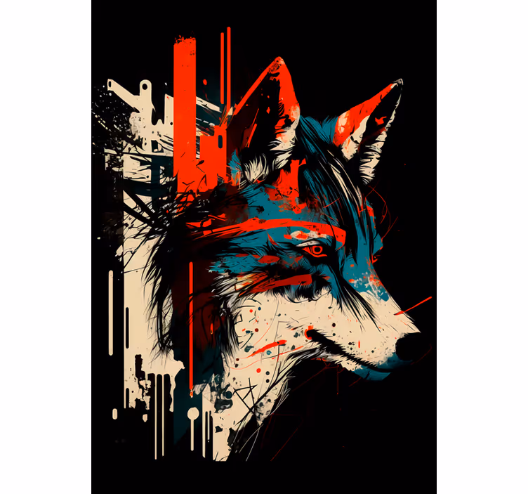 Estore de rolo juvenil lobo abstrato - TenStickers
