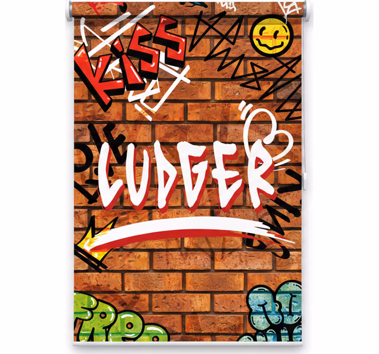 Estore de rolo juvenil grafite em tijolos - TenStickers
