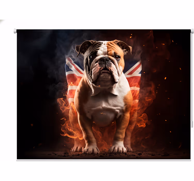 Estore de rolo juvenil bulldog britânico em chamas - TenStickers