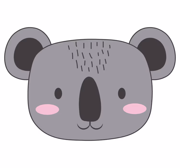 Estore de rolo divertidos tapete vinílico rosto de koala - TenStickers
