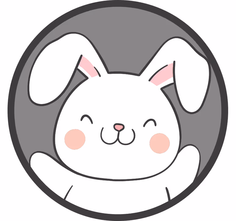 Estore de rolo divertidos coelho cinza nórdico - TenStickers
