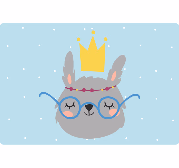 Estore de rolo divertidos coelho com coroa - TenStickers