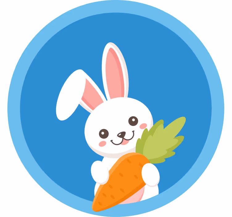 Estore de rolo divertidos coelho com uma orelha em pé - TenStickers