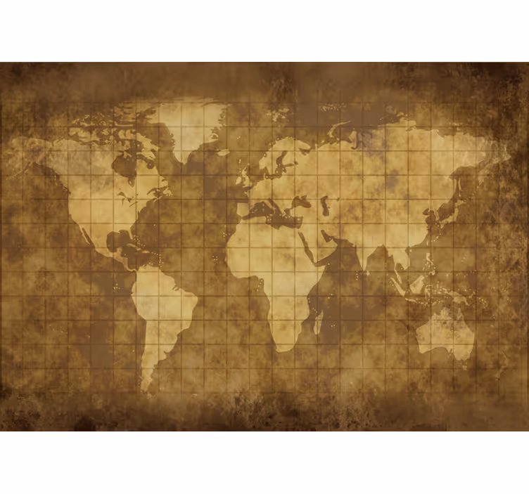 Estore de rolo do mapa mundial fotomural infantil vintage - TenStickers