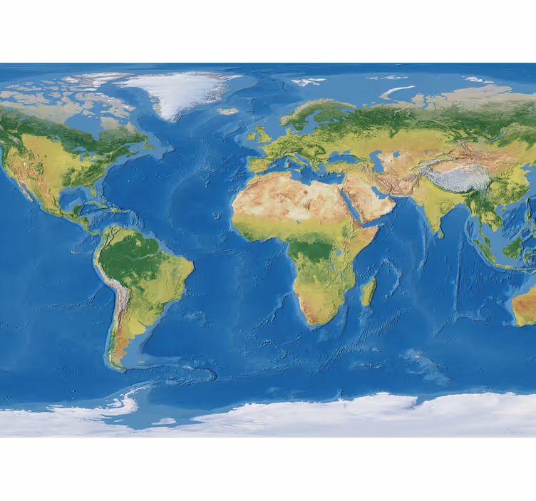 Estore de rolo do mapa mundial mapa-múndi realista - TenStickers