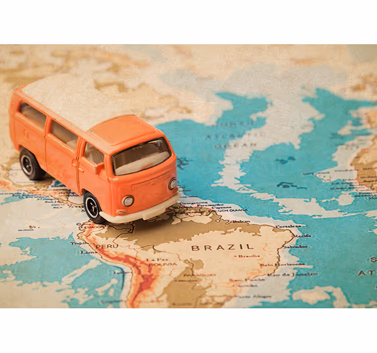 Estore de rolo do mapa mundial caravana no mapa mundial - TenStickers