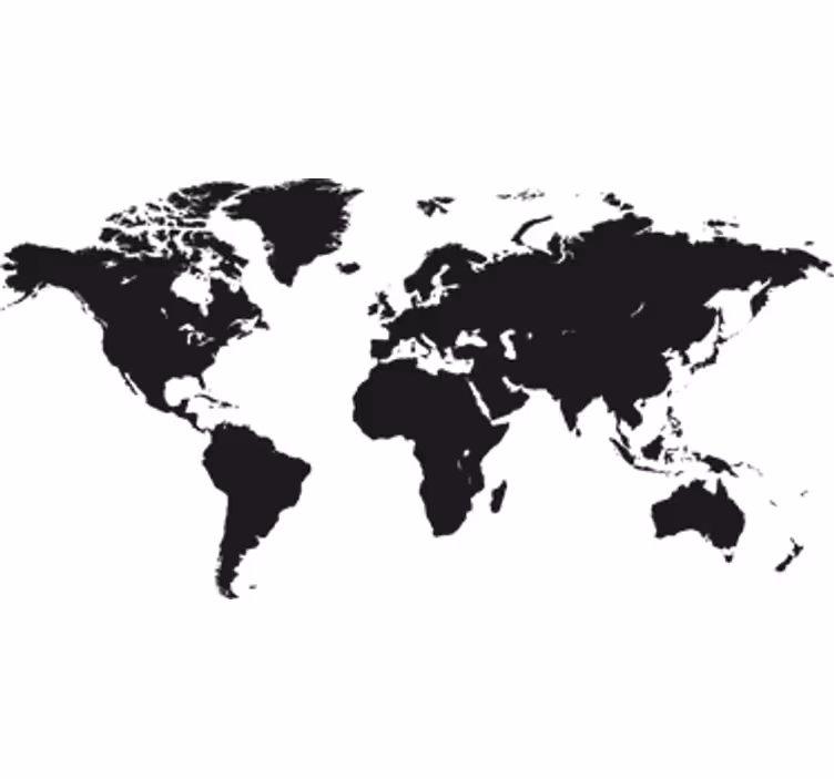 Estore de rolo do mapa mundial vinil decorativo mundial - TenStickers