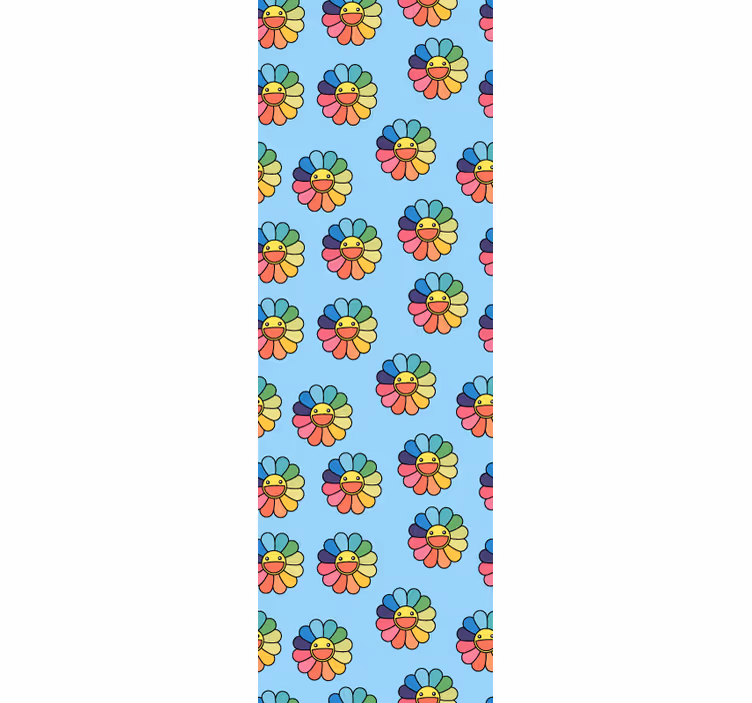 Estore de rolo juvenil flores coloridas e sorrisos - TenStickers