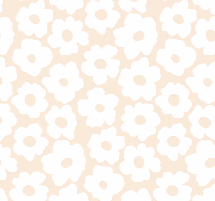 Estor de flores papoila branca - TenStickers