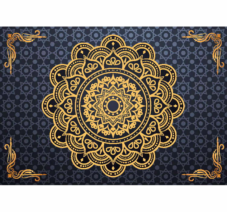 Estore de rolo zen fotomural mandala dourada - TenStickers