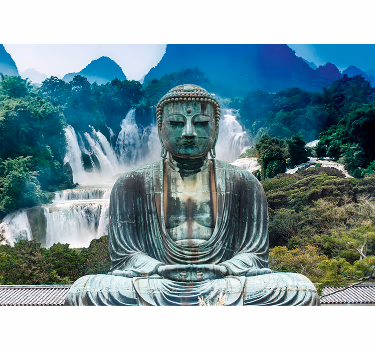 Estore de rolo zen cachoeira serene do buda - TenStickers