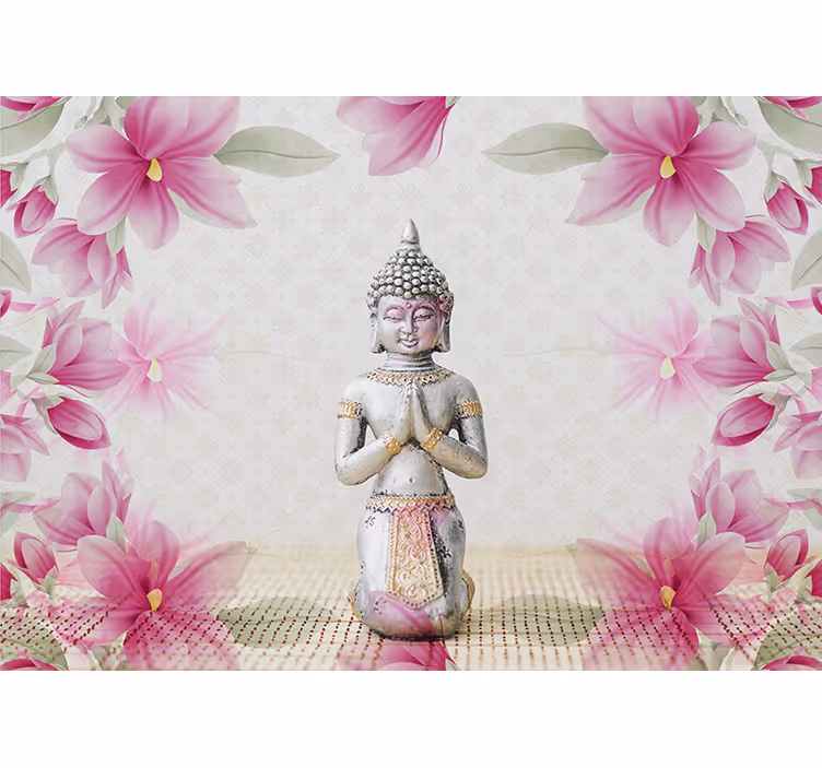 Estore de rolo zen papel de parede - buda e magnólia - TenStickers