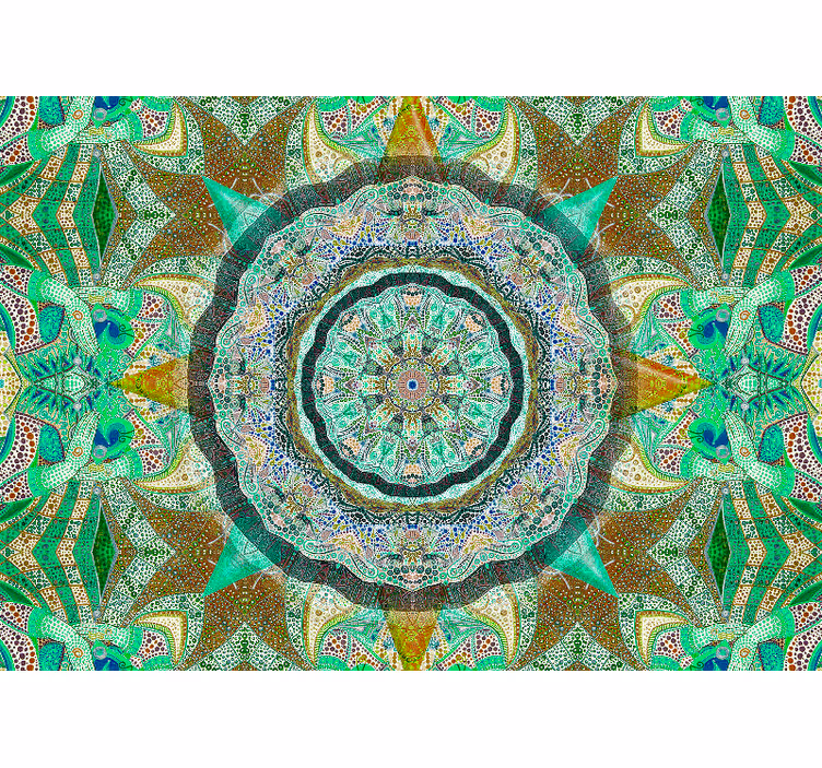 Estore de rolo zen mandala fantasia esmeralda - TenStickers