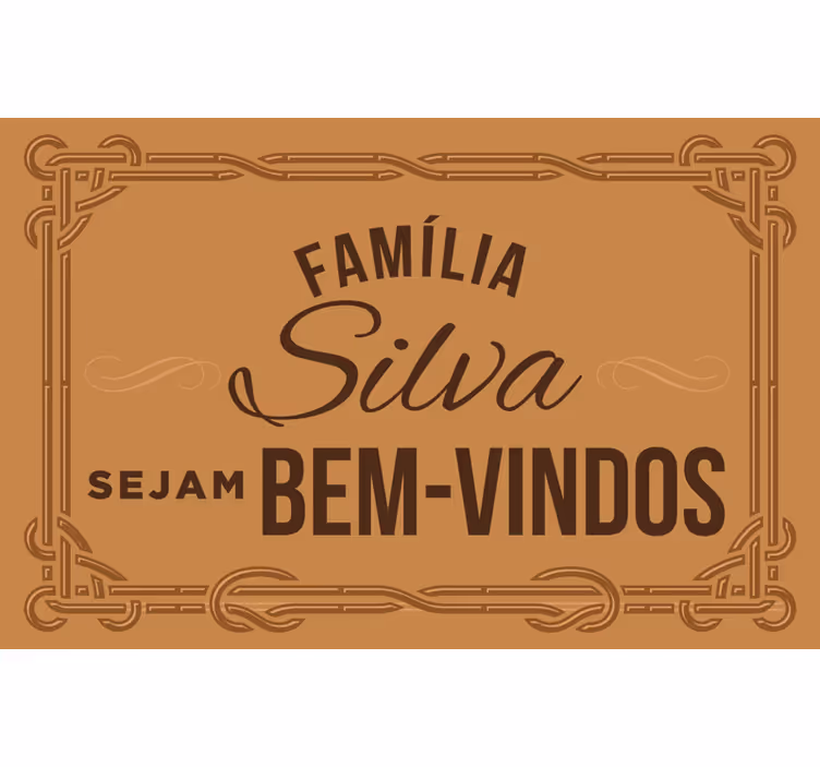 Estore de rolo castanho bem-vindo à família - TenStickers