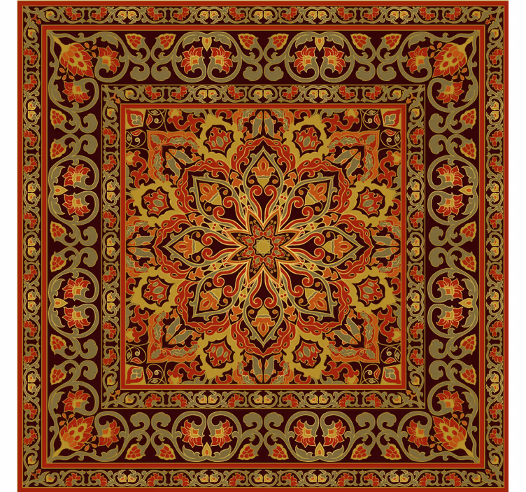 Estore de rolo castanho efeito mandala persa na cozinha - TenStickers