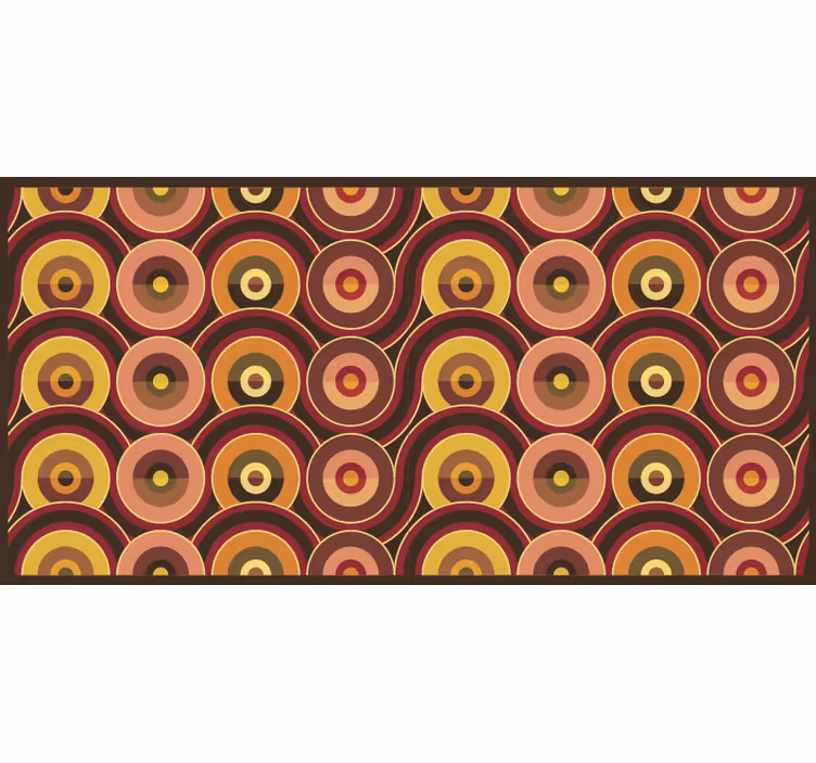 Estore de rolo castanho padrões circulares anos 70 - TenStickers