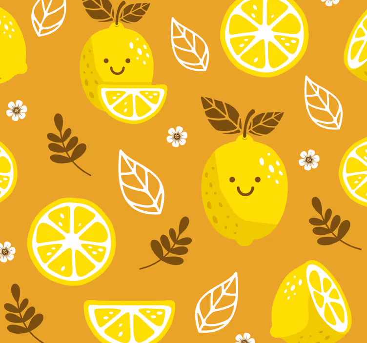 Estore de rolo laranja limões sorridentes - TenStickers