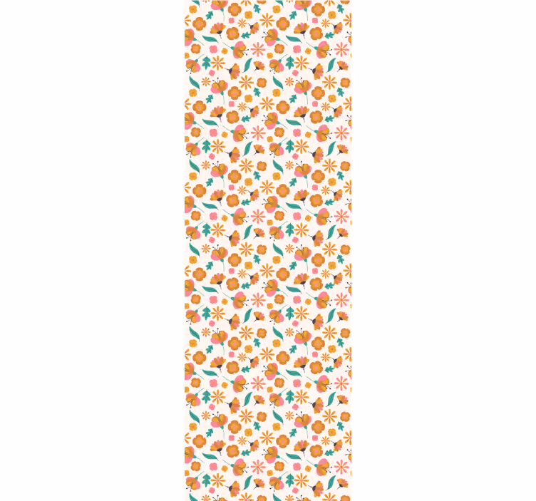 Estore de rolo laranja flores laranjas - TenStickers