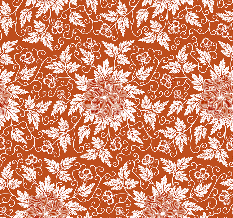 Estore de rolo laranja com azulejo paisley floral - TenStickers