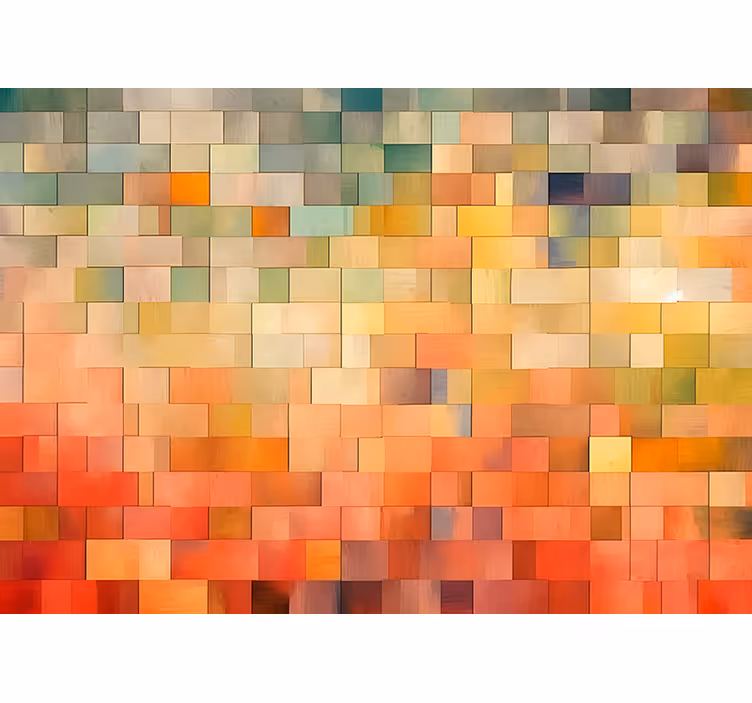Estore de rolo laranja quadrados coloridos - TenStickers